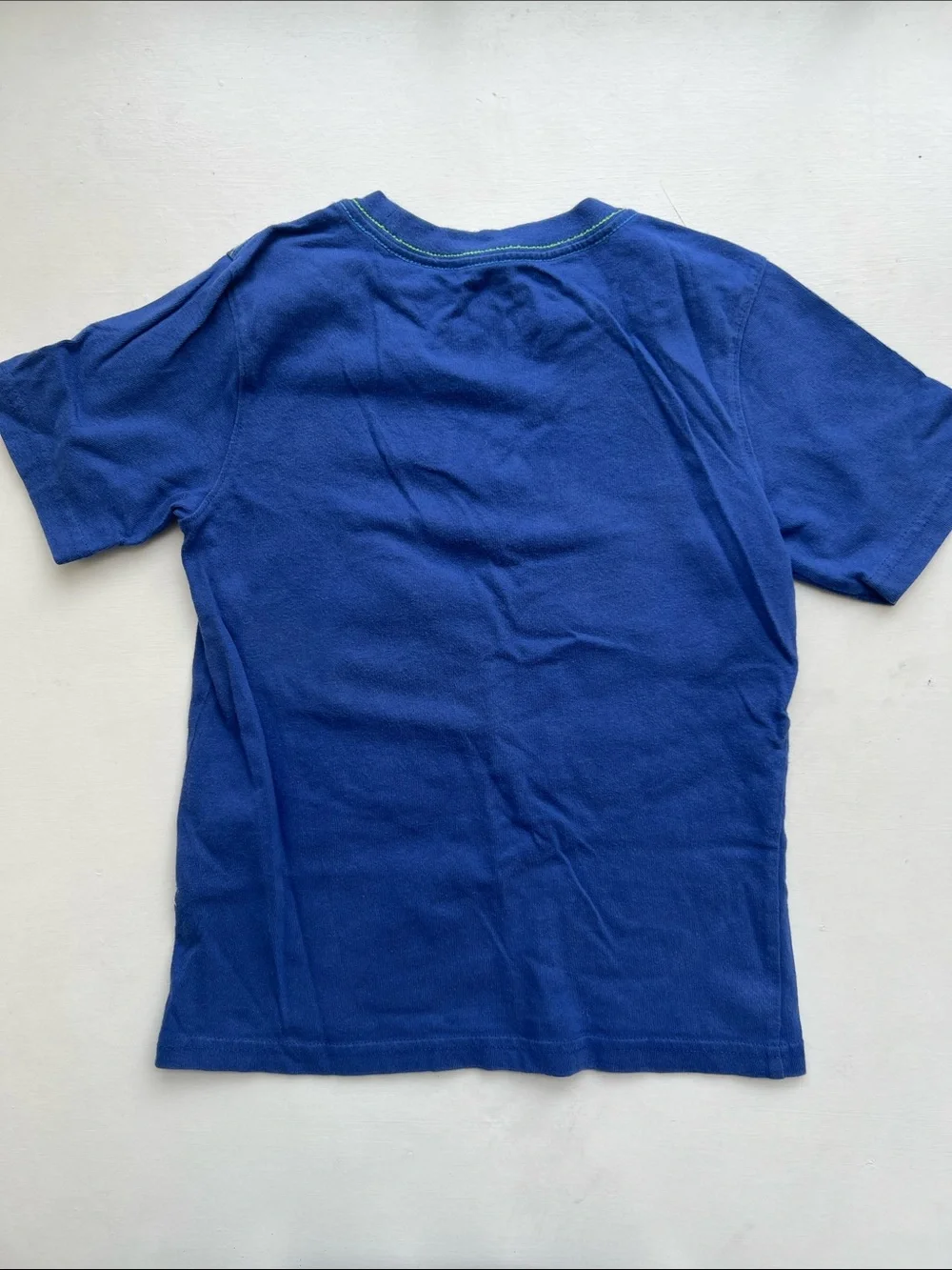Gymboree Blue Tee with Lime Green Neck Trim